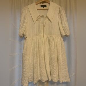 Zara White Textured Mini Dress